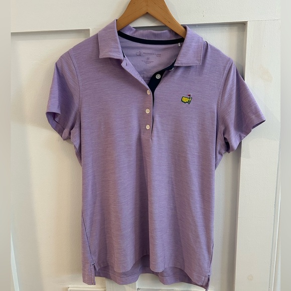 Magnolia Lane Tech Heathered purple Masters Polo - Picture 1 of 2